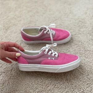 Vans Pink Two-Tone Canvas & Suede Low-Top Sneakers